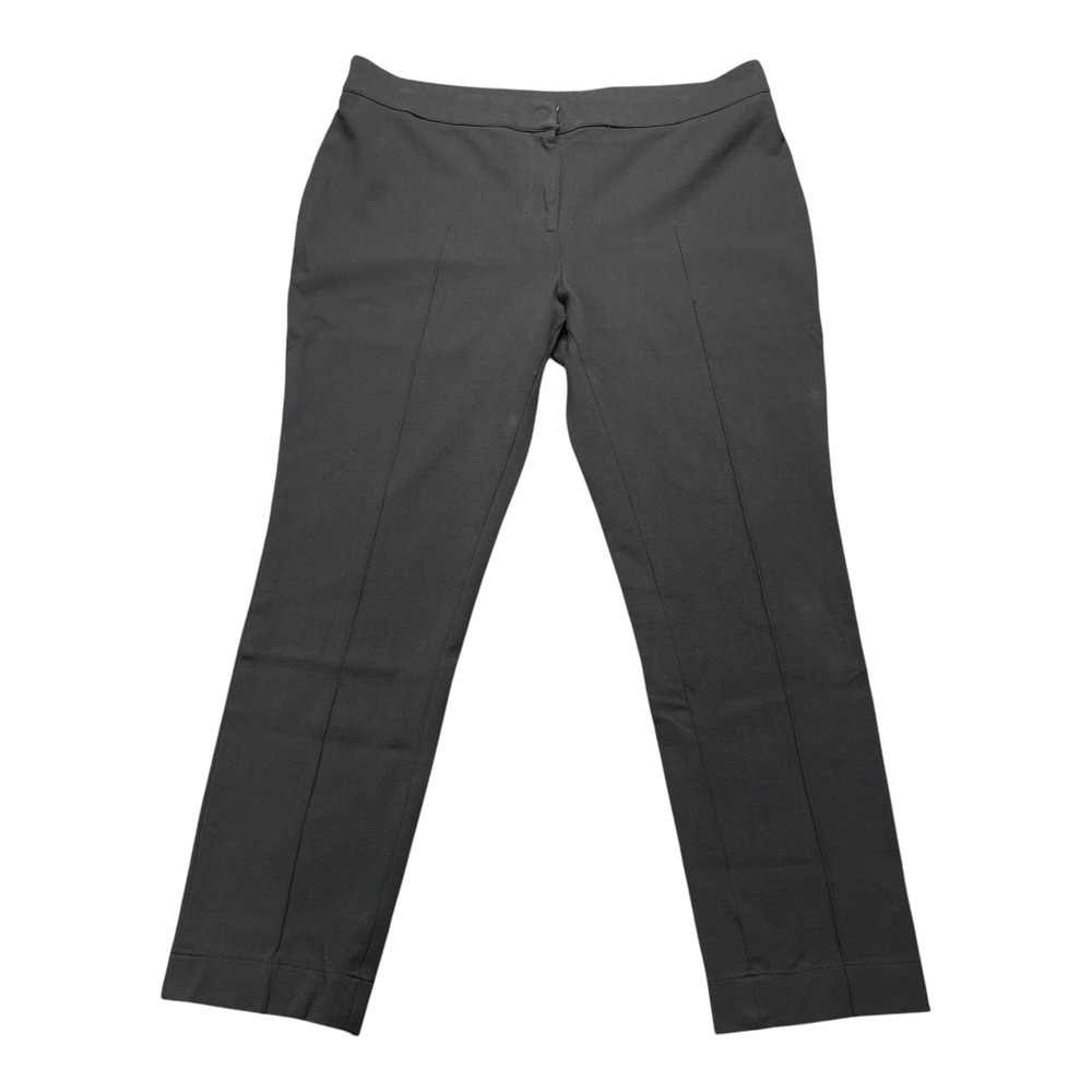 Akris Punto Black Seamed Straight Leg Jersey Trousers Womens US 12 IT 48‎